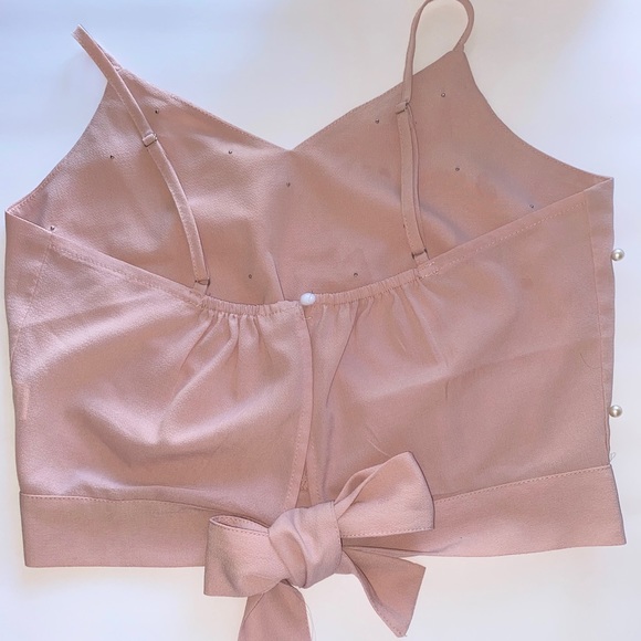 Rose-Gold crop top pearls - Picture 5 of 5